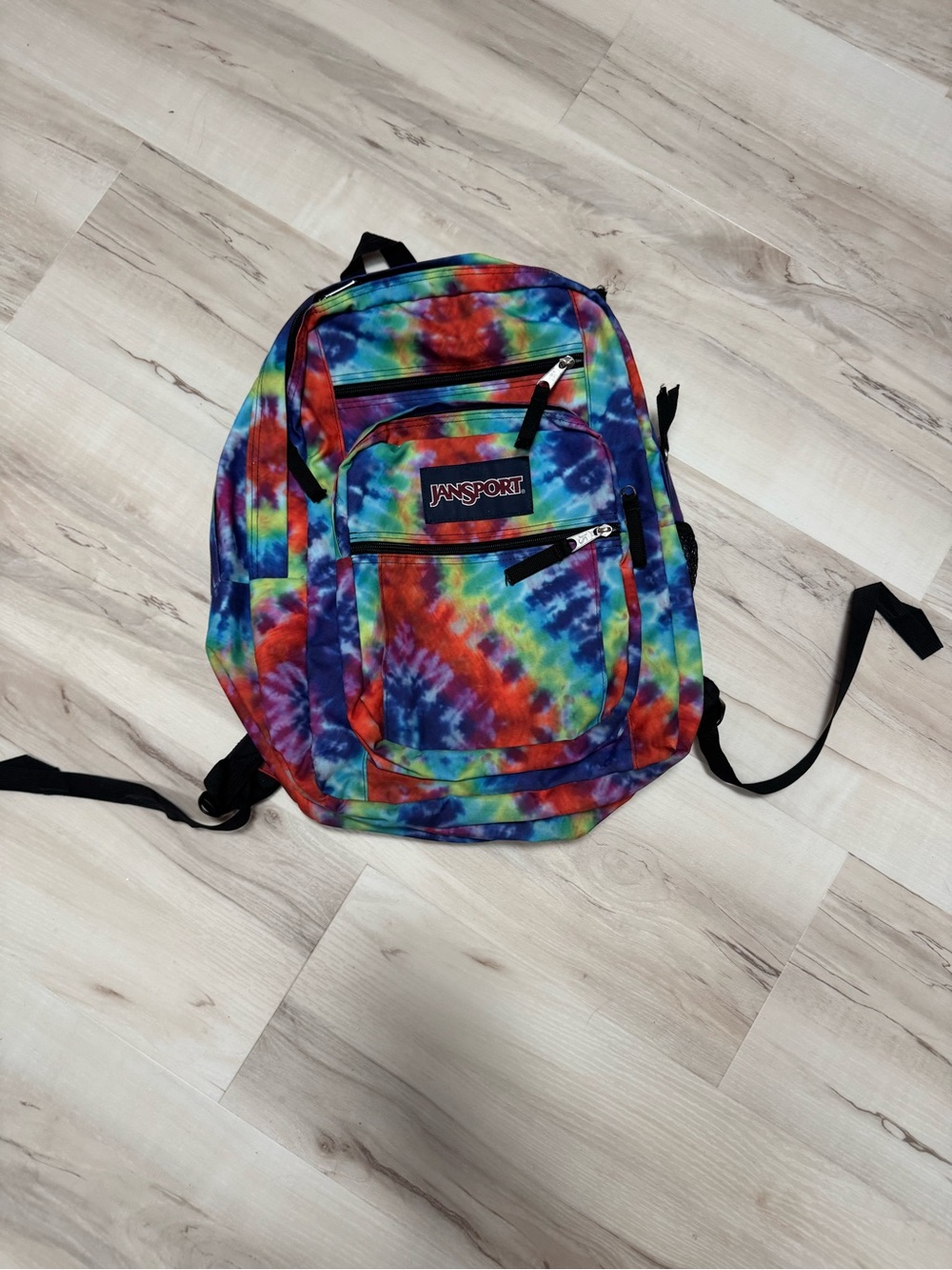 JanSport Big Student Backpack, Red/Multi Hippie Days, Excellent Condition!